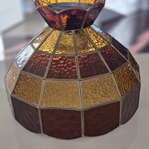 Amber and Brown Stained Glass Lantern